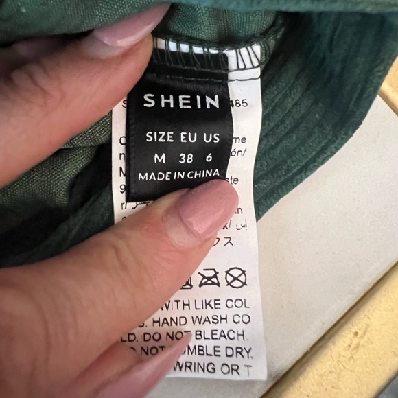 SHEIN EZwear Drop Shoulder Flap Pocket Corduroy Green Jacket Size Medium New - Picture 9 of 15